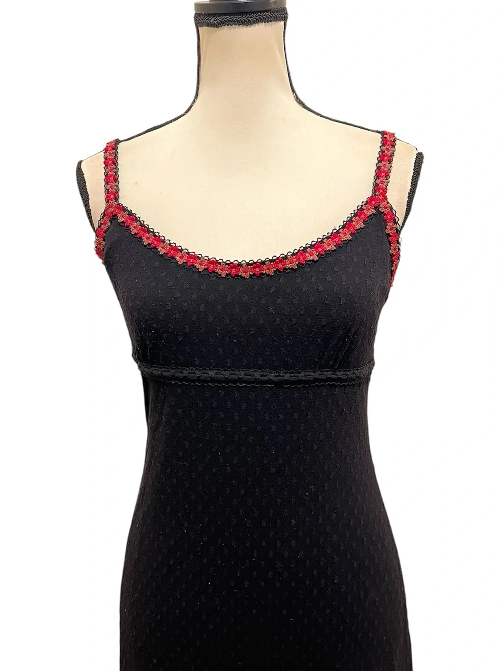 🚫SOLD🚫 Vintage Betsey Johnson New York Sheer Swiss Dot Mesh Floral Slip Dress - Picture 5 of 13